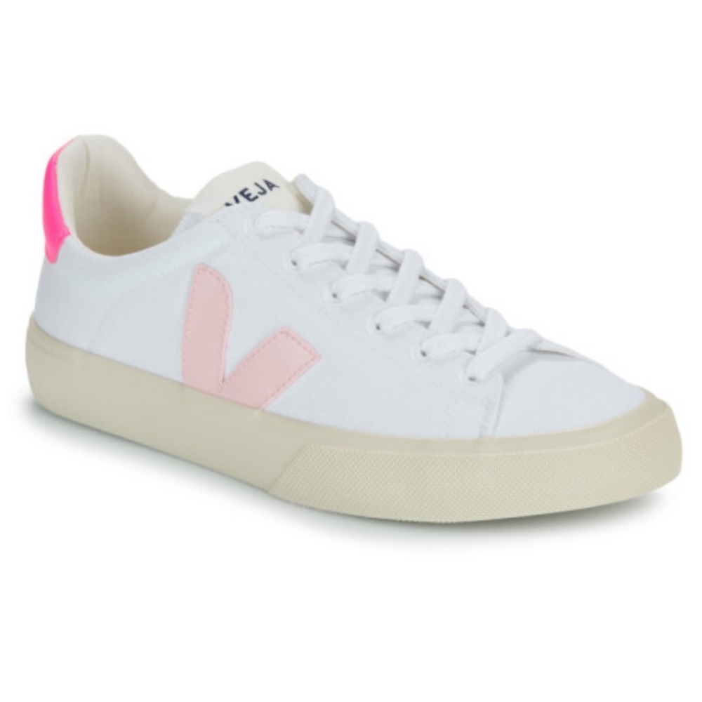 VEJA CAMPO CANVAS SNEAKERS WHITE / PETALE SARI / PINK SIZE 37